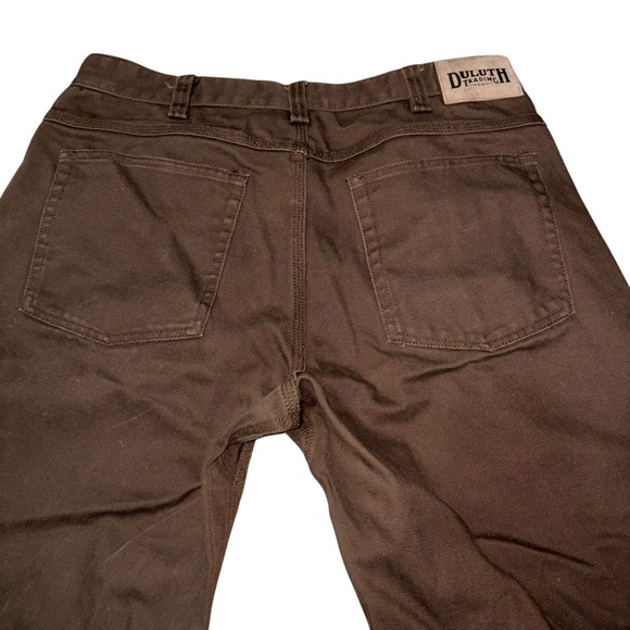 Duluth Trading Co Chocolate Brown Workwear Jeans Pants Men’s 36X32 100% Cotton - Picture 3 of 5